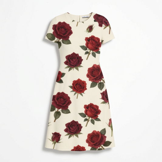 Rose AOP A line Dress