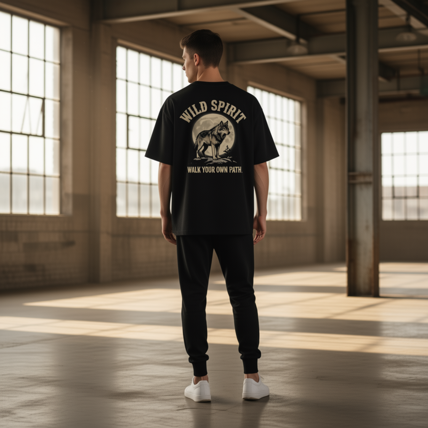 Comfease Wild Spirit Wolf Oversized T-Shirt
