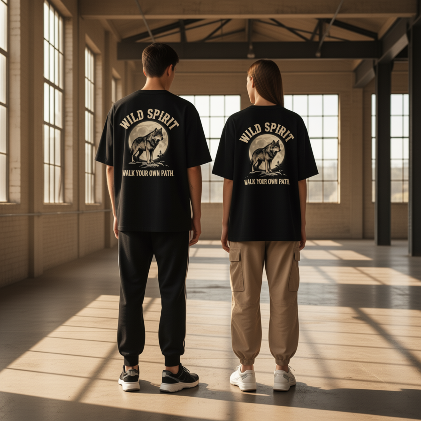 Comfease Wild Spirit Wolf Oversized T-Shirt