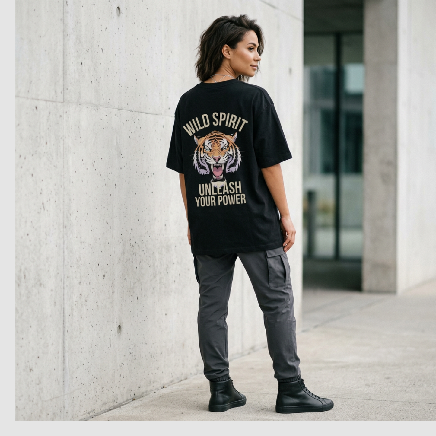 Comfease Wild Spirit Tiger Oversized T-Shirt