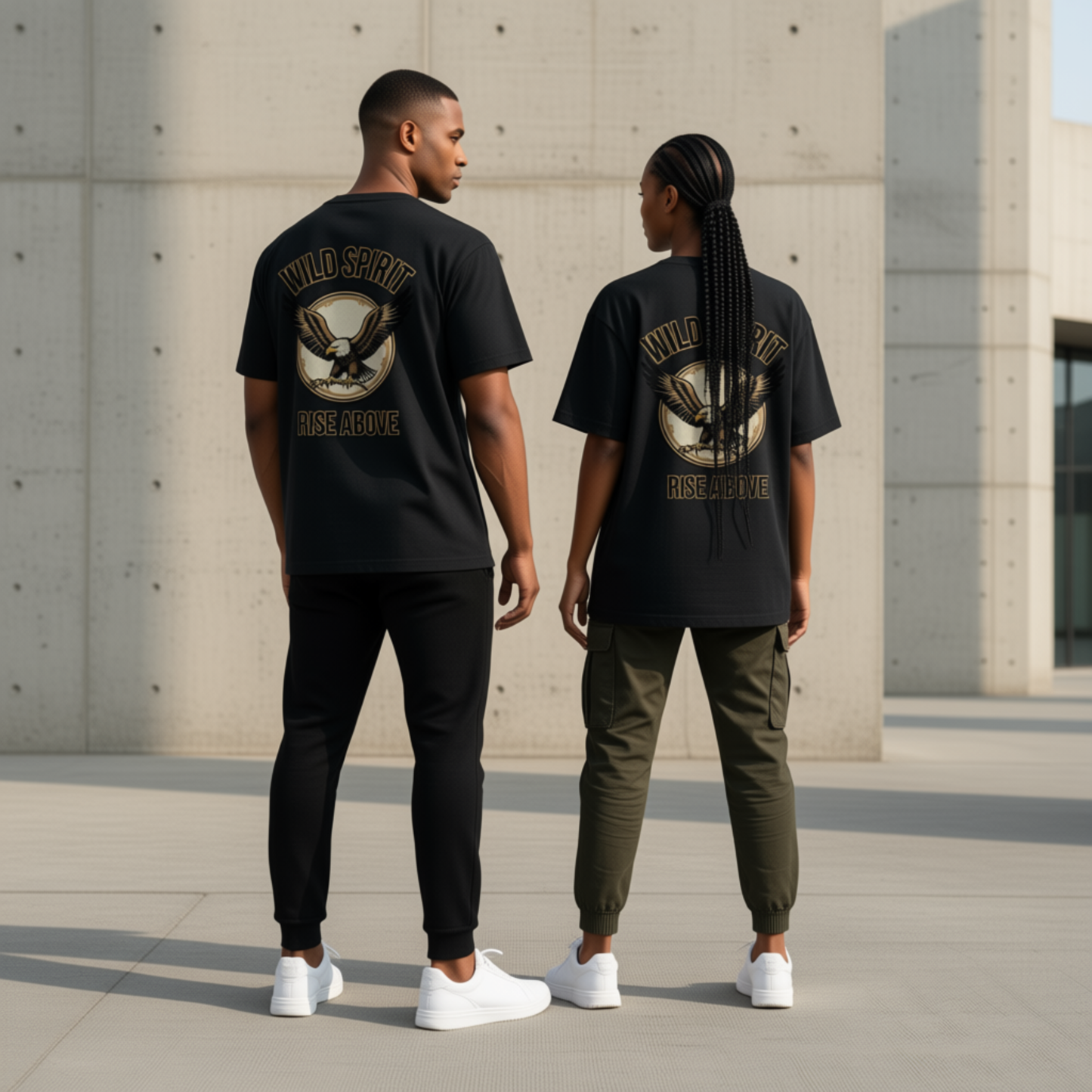 Comfease Wild Spirit Eagle Oversized T-Shirt