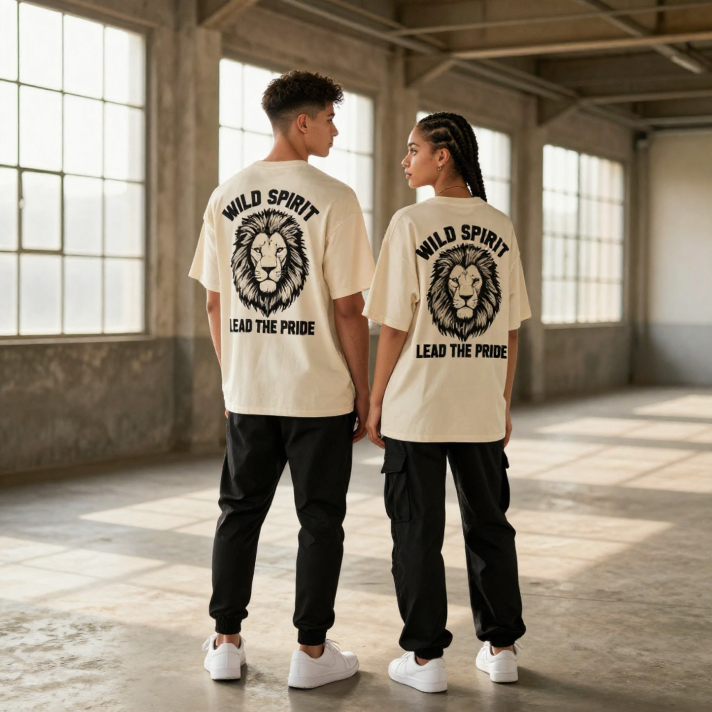 Comfease Wild Spirit Lion Oversized T-Shirt