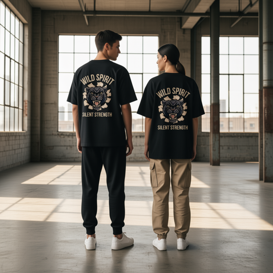 Comfease Wild Spirit Panther Oversized T-Shirt