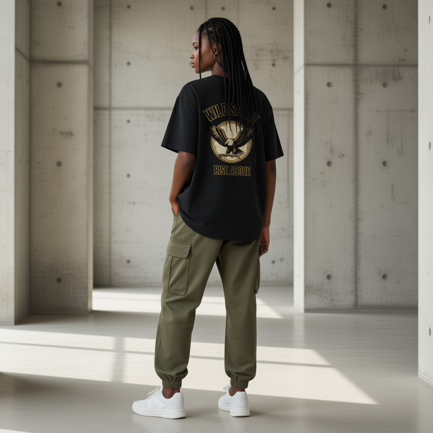 Comfease Wild Spirit Eagle Oversized T-Shirt