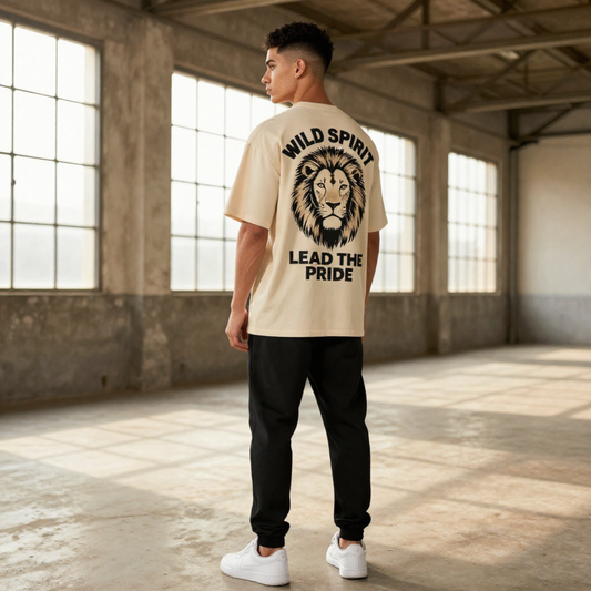 Comfease Wild Spirit Lion Oversized T-Shirt