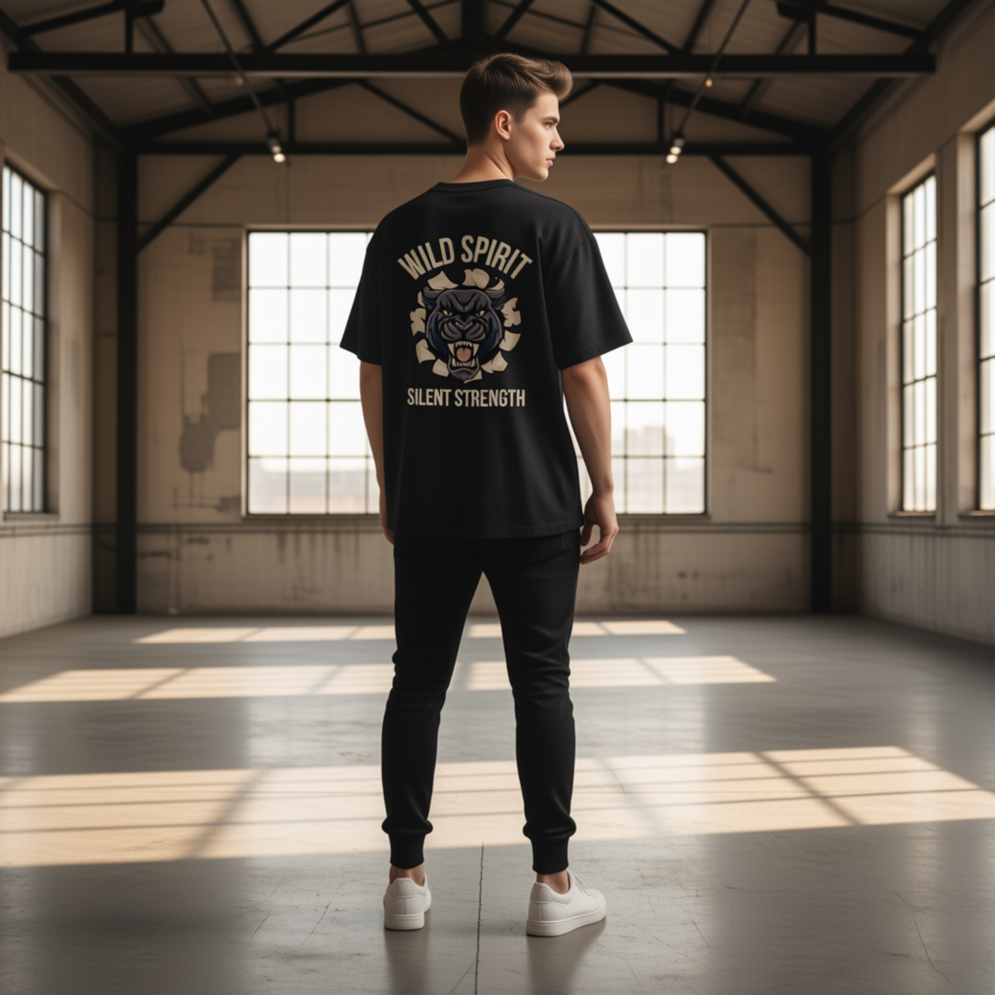 Comfease Wild Spirit Panther Oversized T-Shirt