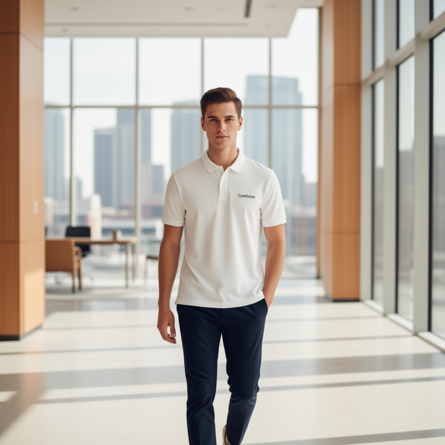 Men's logo polo tee