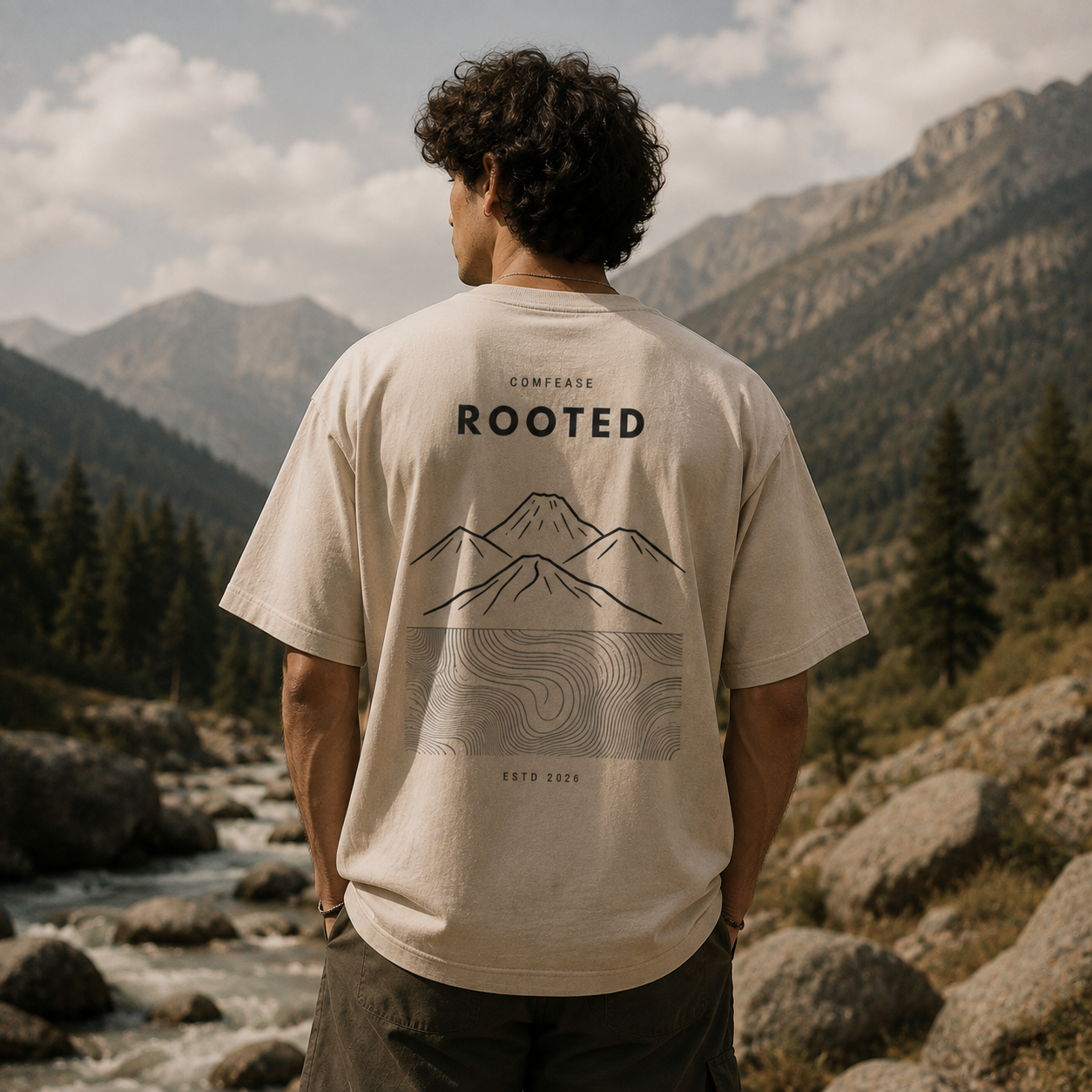 MOUNTAIN | ROOTED Premium Oversized T-Shirt