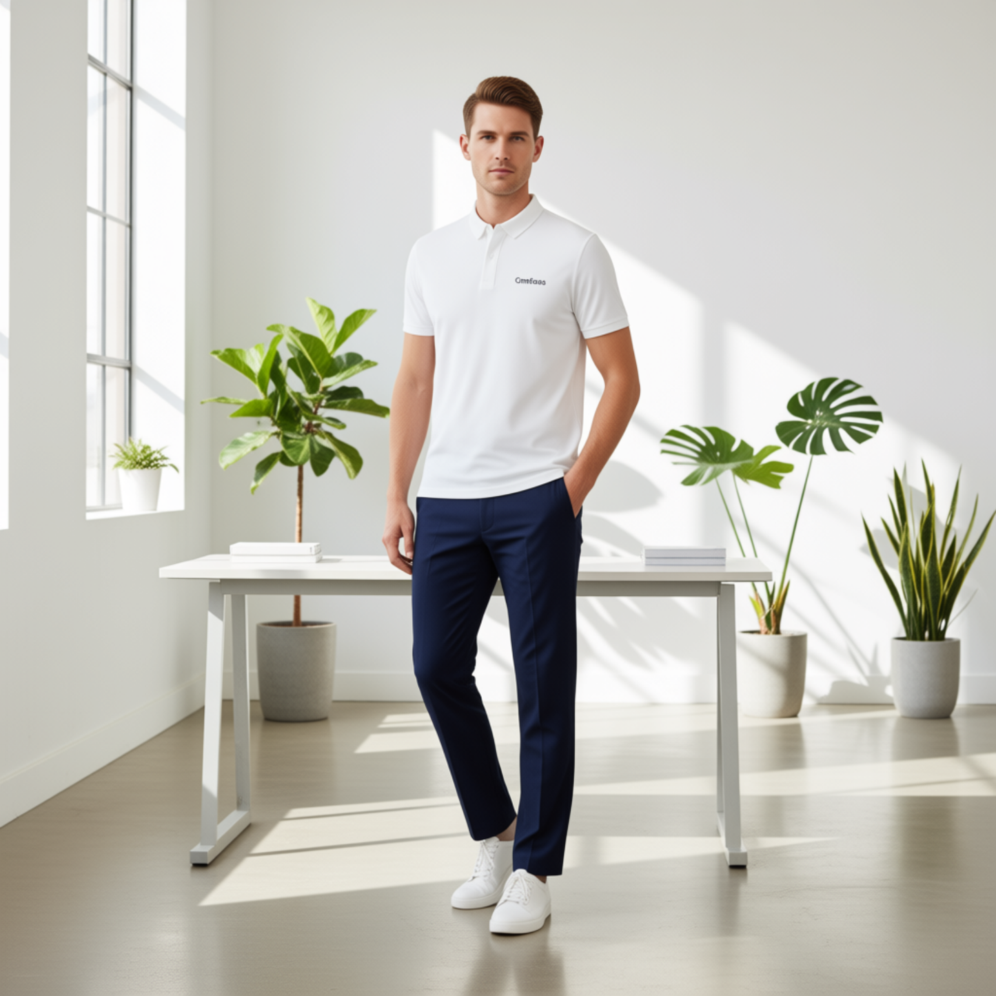 Men's logo polo tee