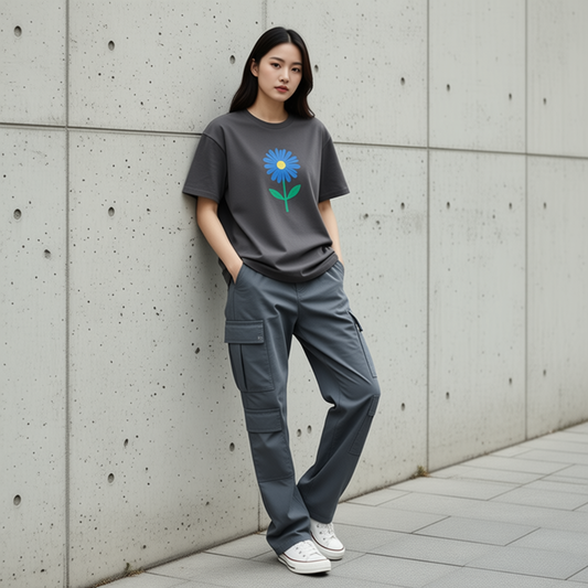 Comfease Women's Blue Daisy Tee