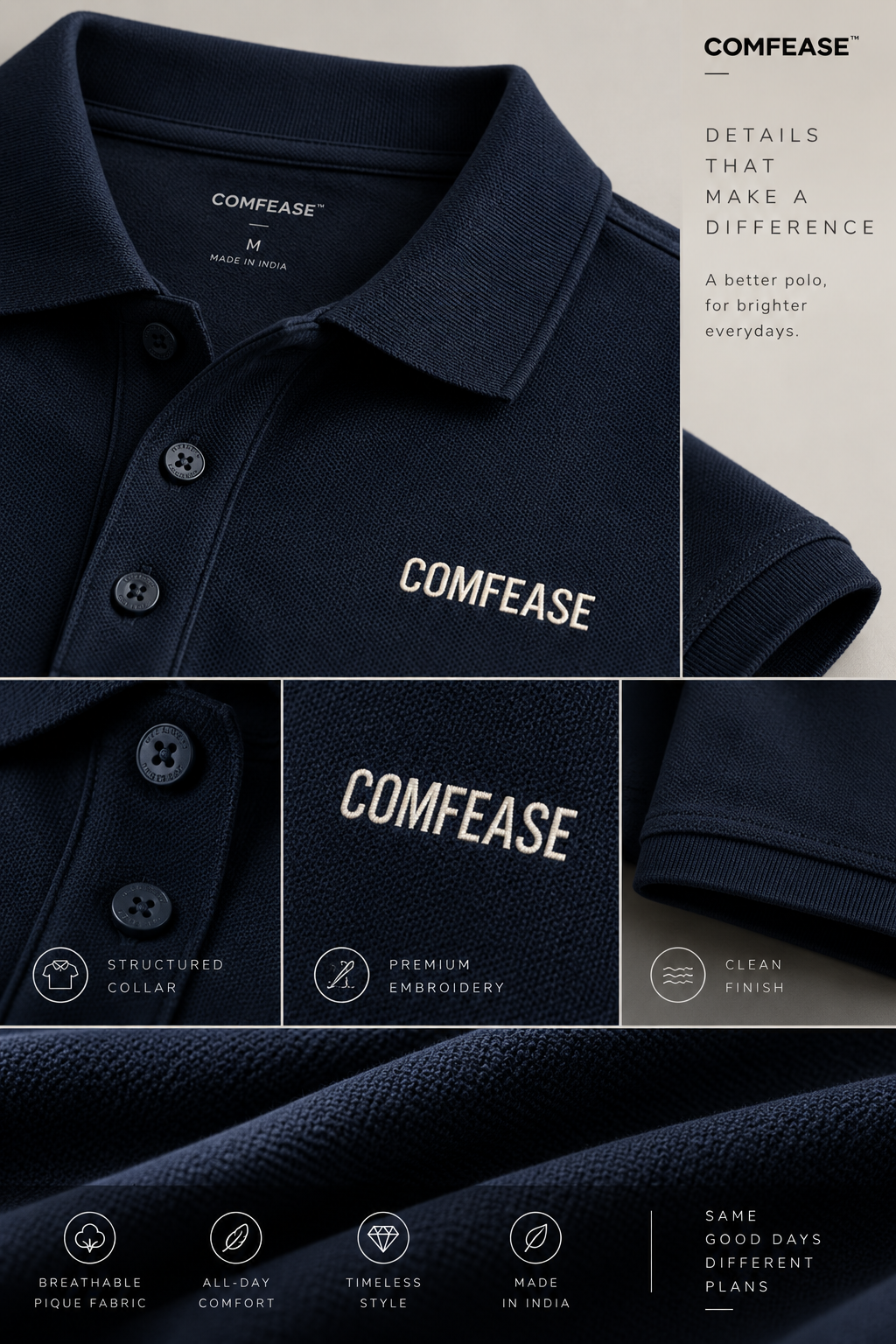 COMFEASE Signature Embroidered Polo
